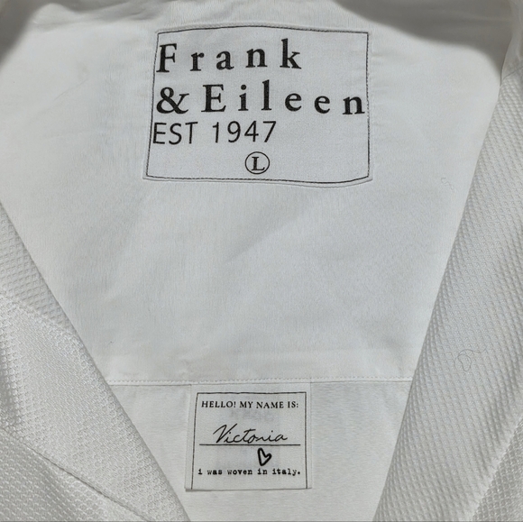 Frank & Eileen The Victoria Italian Tuxedo Shirt in White Size Large - Picture 5 of 5